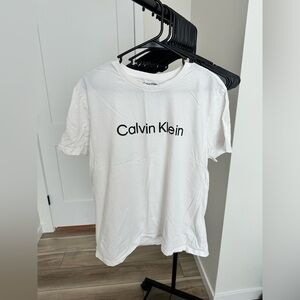 White Calvin Klein Logo Tee